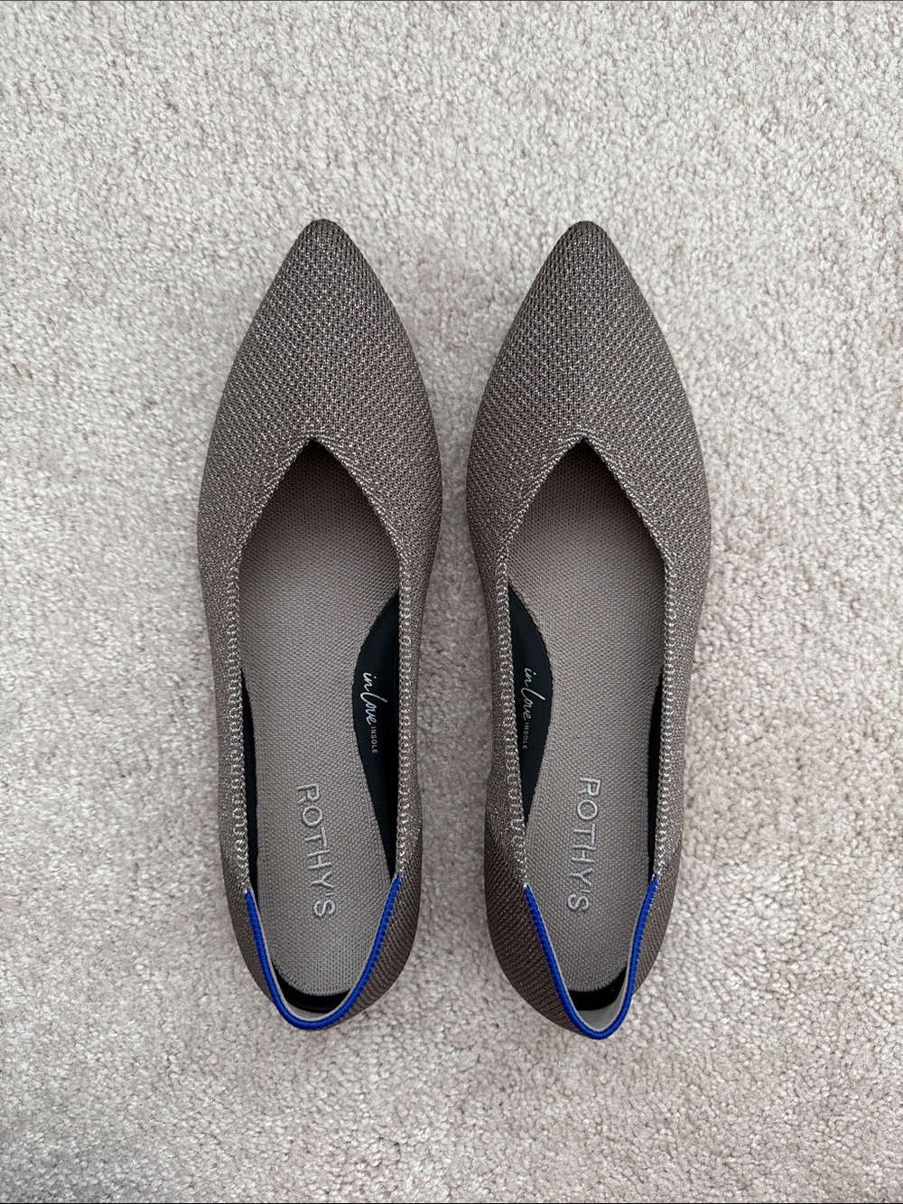 Rothy's Point 2 Flats in Pewter in Size 9 - Picture 2 of 7